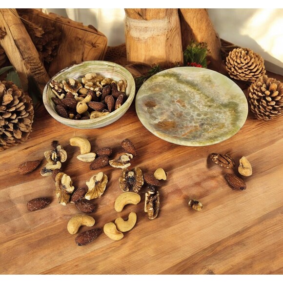 Nuts, candy bowl, marble handmade bowl with Saucer Snack dish, Marble Candy dish - Picture 5 of 11